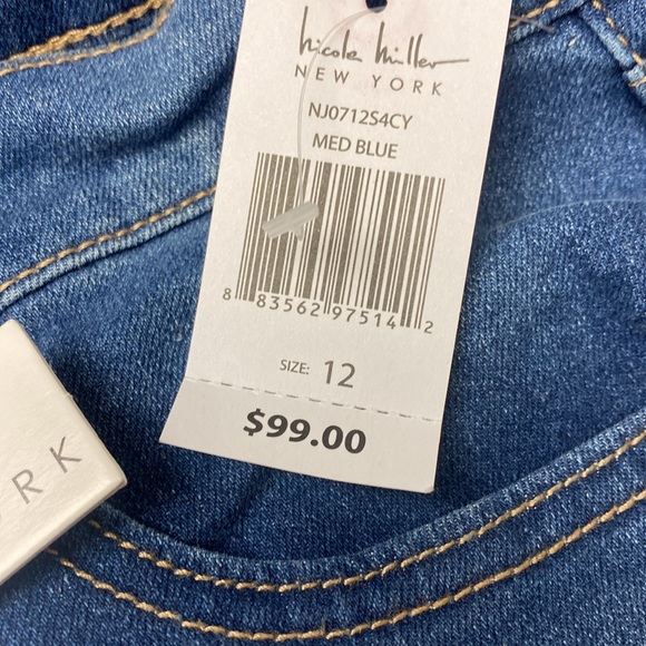 Nicole Miller Sparkling Crystal Stretch High Rise Boot Cut Jeans New With Tags - Picture 13 of 16